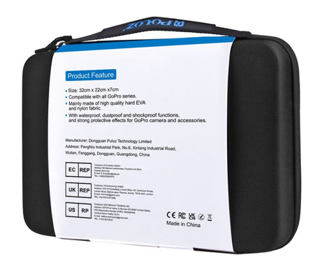 PULUZ Waterproof Carrying and Travel Case for GoPro, Insta360, DJI and Other Action Cameras Accessories, Large Size: 32cm x 22cm x 7cm, For GoPro, Large Size: 32cm x 22cm x 7cm