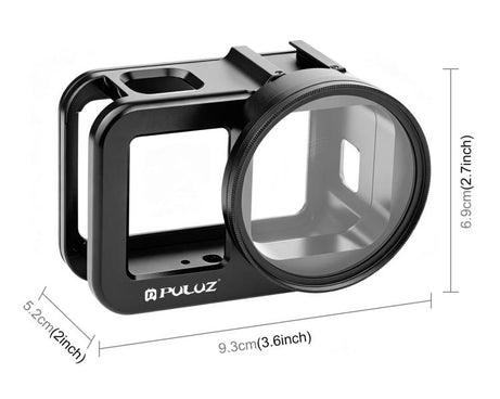 PULUZ  Aluminum Alloy Protective Cage with 58mm UV Lens & Lens Cover for GoPro MISSION 1 / 1 PRO, Protective Cage