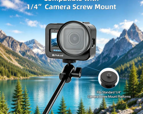 PULUZ  Aluminum Alloy Protective Cage with 58mm UV Lens & Lens Cover for GoPro MISSION 1 / 1 PRO, Protective Cage