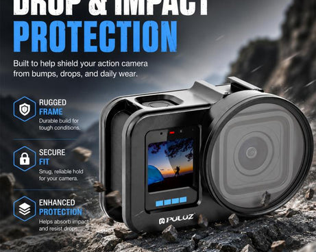 PULUZ  Aluminum Alloy Protective Cage with 58mm UV Lens & Lens Cover for GoPro MISSION 1 / 1 PRO, Protective Cage