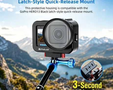 PULUZ  Aluminum Alloy Protective Cage with 58mm UV Lens & Lens Cover for GoPro MISSION 1 / 1 PRO, Protective Cage