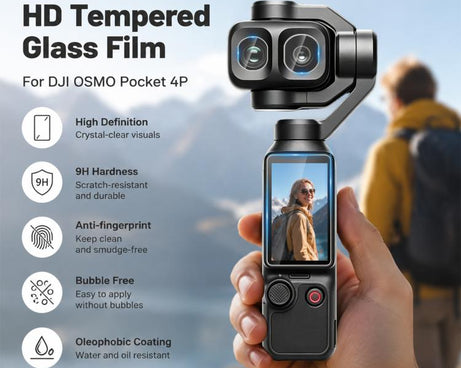 For DJI OSMO Pocket 4P / XTRA Muse 2 Pro PULUZ 9H 2.5D HD Tempered Glass Lens Protector + Screen Film, For DJI OSMO Pocket 4P / XTRA Muse 2 Pro