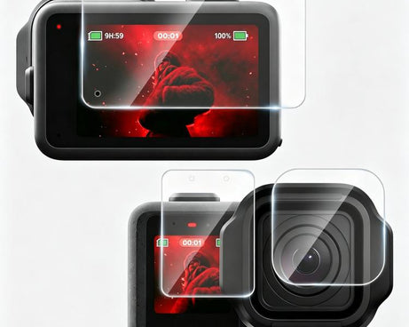 PULUZ Lens + LCD Display 9H 2.5D Tempered Glass Film for GoPro MISSION 1 / 1 Pro, For MISSION 1 / 1 PRO