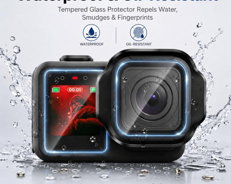 PULUZ Lens + LCD Display 9H 2.5D Tempered Glass Film for GoPro MISSION 1 / 1 Pro, For MISSION 1 / 1 PRO