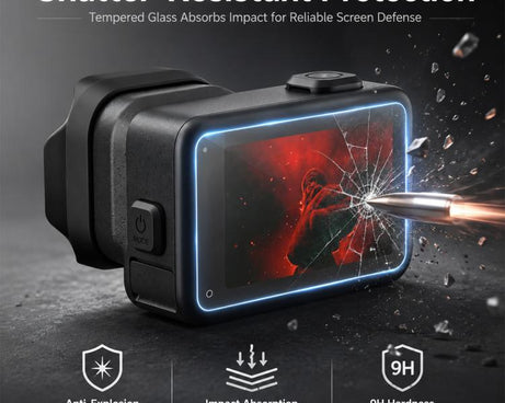 PULUZ Lens + LCD Display 9H 2.5D Tempered Glass Film for GoPro MISSION 1 / 1 Pro, For MISSION 1 / 1 PRO