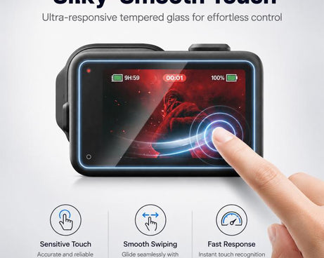 PULUZ Lens + LCD Display 9H 2.5D Tempered Glass Film for GoPro MISSION 1 / 1 Pro, For MISSION 1 / 1 PRO