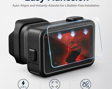 PULUZ Lens + LCD Display 9H 2.5D Tempered Glass Film for GoPro MISSION 1 / 1 Pro, For MISSION 1 / 1 PRO