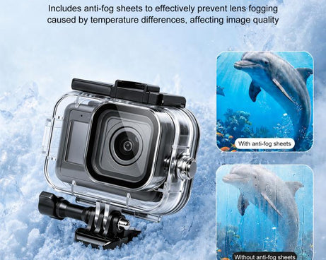 For GoPro MISSION 1 / 1 PRO PULUZ 60m Waterproof Housing Diving Protective Case with Anti-fog Sheets, For GoPro MISSION 1 / 1 PRO