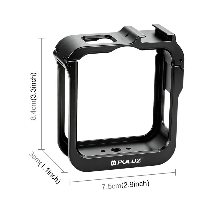 For GoPro MAX2 PULUZ Metal Camera Cage Frame with Cold Shoe & Adapter, Metal Camera Cage