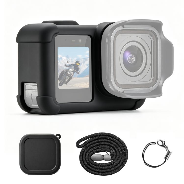 For GoPro MISSION 1 / 1 PRO PULUZ Body Silicone Protective Case with Lens Cover & Strap, For GoPro MISSION 1 / 1 PRO Silicone Case