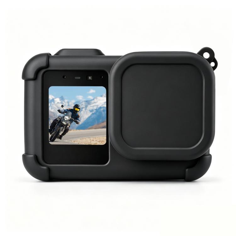 For GoPro MISSION 1 / 1 PRO PULUZ Body Silicone Protective Case with Lens Cover & Strap, For GoPro MISSION 1 / 1 PRO Silicone Case