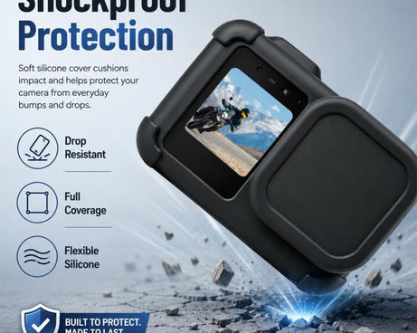 For GoPro MISSION 1 / 1 PRO PULUZ Body Silicone Protective Case with Lens Cover & Strap, For GoPro MISSION 1 / 1 PRO Silicone Case
