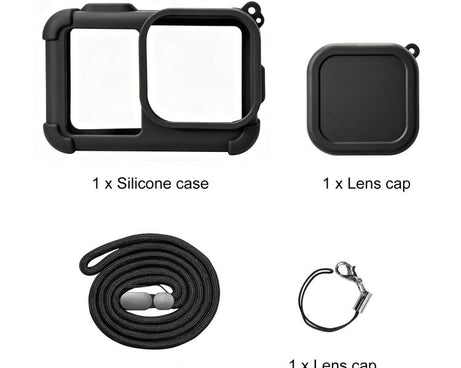 For GoPro MISSION 1 / 1 PRO PULUZ Body Silicone Protective Case with Lens Cover & Strap, For GoPro MISSION 1 / 1 PRO Silicone Case