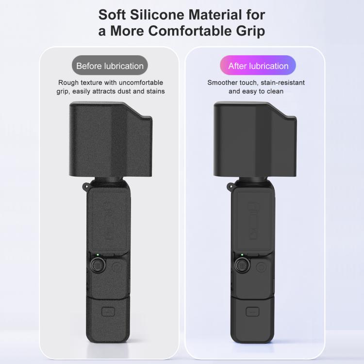 For DJI Osmo Pocket 4P PULUZ 5 in 1 Body Lens Handle Screen Silicone Cover with Anti-loss Rope