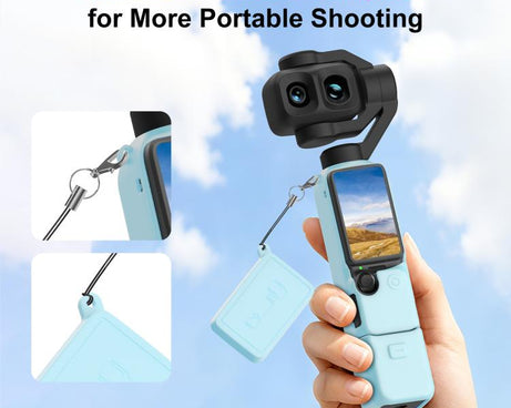 For DJI Osmo Pocket 4P PULUZ 5 in 1 Body Lens Handle Screen Silicone Cover with Anti-loss Rope