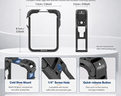 For DJI Osmo 360 II PULUZ Aluminum Alloy Protective Cage Expansion Frame with Lens Cover, For DJI Osmo 360 II / 360 Protective Cage