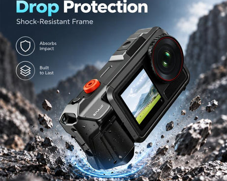 For DJI Osmo Action 5 Pro PULUZ Metal Camera Cage Expansion Adapter with Handle Grip & Lens Cap & Cold Shoes, For DJI Osmo Action 5 Pro