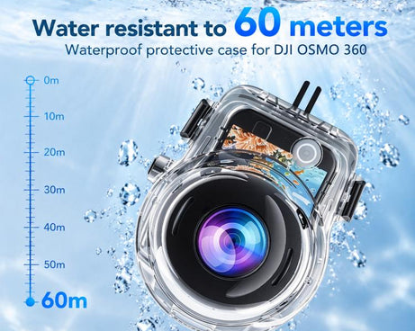 For DJI Osmo 360 / 360 II PULUZ 60m Waterproof Hosing Sealed Diving Case, For DJI Osmo 360 / 360 II