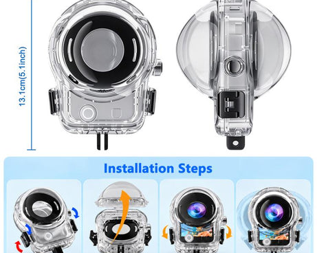 For DJI Osmo 360 / 360 II PULUZ 60m Waterproof Hosing Sealed Diving Case, For DJI Osmo 360 / 360 II