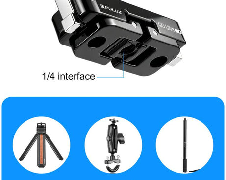 For Insta360 GO Ultra PULUZ Magnetic Metal Quick Release Base Mount, For Insta360 GO Ultra Zinc Alloy