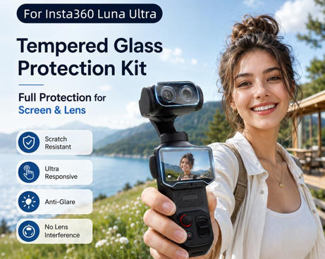 For Insta360 Luna Ultra PULUZ 9H 2.5D HD Tempered Glass Screen Film + Lens Protector, For Insta360 Luna Ultra