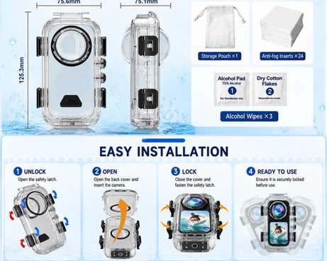 For Insta360 X6 PULUZ 60M / 196FT Underwater Waterproof Housing Invisible Magnetic Quick-Release Diving Case, Magnetic Quick-Release Waterproof Housing