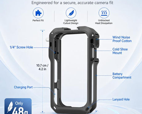 For Insta360 X6 PULUZ Metal Protective Cage Rig Housing Frame with Lens Cover, Support X6 Rechargeable Remote Selfie Stick