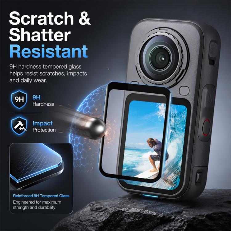 For Insta360 X6 PULUZ 9H 2.5D Curved HD Screen Tempered Glass Film, Screen Film
