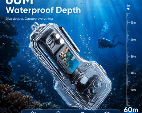 For Insta360 Luna Ultra Waterproof Housing 60m/196ft Underwater Diving Case, High-transparency Optical Glass, For Insta360 Luna Ultra