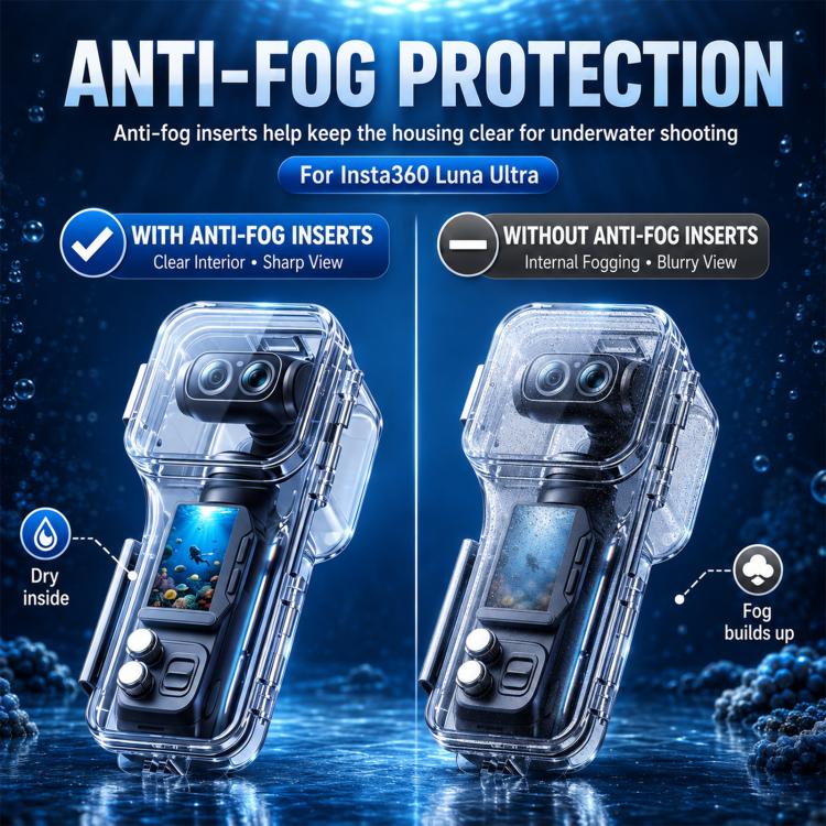 For Insta360 Luna Ultra Waterproof Housing 60m/196ft Underwater Diving Case, High-transparency Optical Glass, For Insta360 Luna Ultra