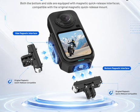 For Insta360 X6 PULUZ Magnetic Horizontal Quick Release Plate L Bracket, For Insta360 X6