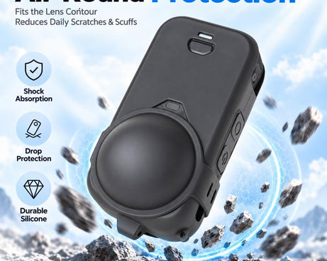 For Insta360 X6 PULUZ Silicone Protective Case with Lens Cover & Strap, Silicone Case