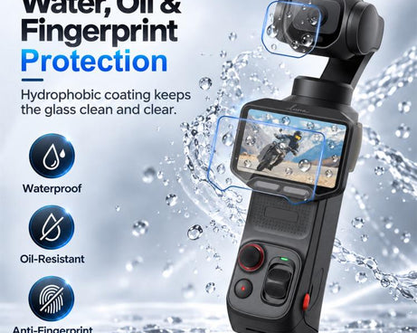 For Insta360 Luna Pro PULUZ 9H 2.5D HD Tempered Glass Lens Protector + Screen Film