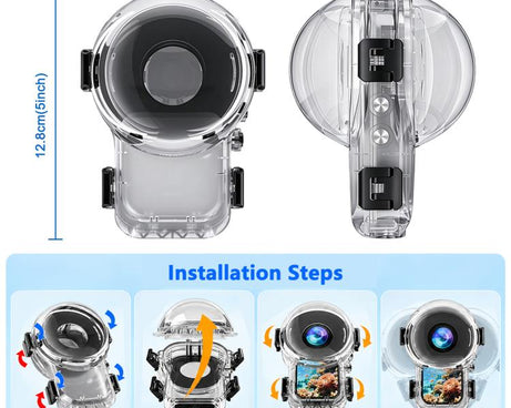 For Insta360 X6 PULUZ 60m Waterproof Hosing Sealed Diving Case with Underwater Lens, For Insta360 X6