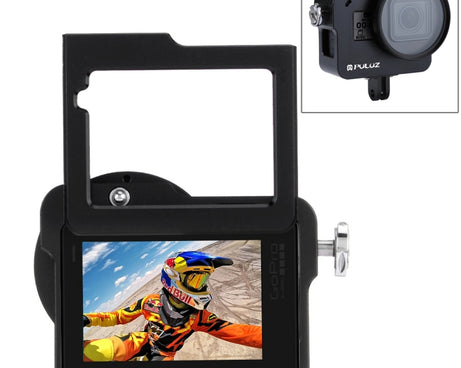 PULUZ Housing Shell CNC Aluminum Alloy Protective Cage with Insurance Frame & 52mm UV Lens for GoPro HERO(2018) /7 Black /6 /5, For HERO6 /5 Pull Frame UK Stock, For HERO6 /5 Pull Frame US Stock, For HERO6 /5 Pull Frame AE Stock, For HERO6 /5 Pull Fram...