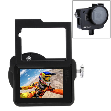 PULUZ Housing Shell CNC Aluminum Alloy Protective Cage with Insurance Frame & 52mm UV Lens for GoPro HERO(2018) /7 Black /6 /5, For HERO6 /5 Pull Frame, For HERO5 Pull Frame