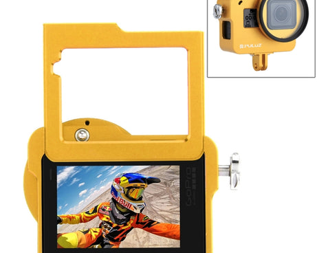 PULUZ Housing Shell CNC Aluminum Alloy Protective Cage with Insurance Frame & 52mm UV Lens for GoPro HERO(2018) /7 Black /6 /5, For HERO6 /5 Pull Frame UK Stock, For HERO6 /5 Pull Frame US Stock, For HERO6 /5 Pull Frame AE Stock, For HERO6 /5 Pull Fram...