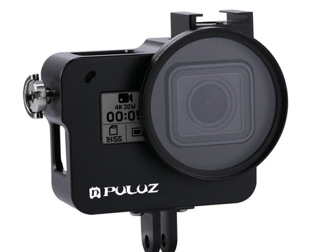 PULUZ Housing Shell CNC Aluminum Alloy Protective Cage with 52mm UV Lens for GoPro HERO(2018) /7 Black /6 /5, For HERO6 /5 No Frame UK Stock, For HERO6 /5 No Frame US Stock, For HERO6 /5 No Frame AE Stock, For HERO6 /5 No Frame, For HERO5/6 No Frame
