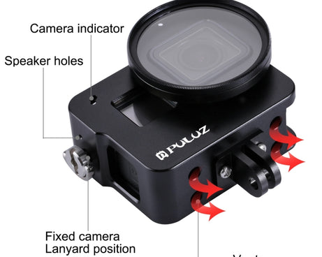PULUZ Housing Shell CNC Aluminum Alloy Protective Cage with 52mm UV Lens for GoPro HERO(2018) /7 Black /6 /5, For HERO6 /5 No Frame UK Stock, For HERO6 /5 No Frame US Stock, For HERO6 /5 No Frame AE Stock, For HERO6 /5 No Frame, For HERO5/6 No Frame
