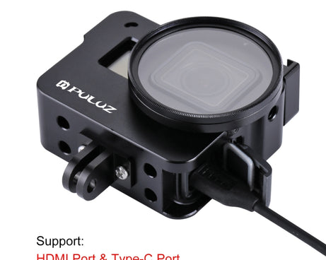 PULUZ Housing Shell CNC Aluminum Alloy Protective Cage with 52mm UV Lens for GoPro HERO(2018) /7 Black /6 /5, For HERO6 /5 No Frame UK Stock, For HERO6 /5 No Frame US Stock, For HERO6 /5 No Frame AE Stock, For HERO6 /5 No Frame, For HERO5/6 No Frame