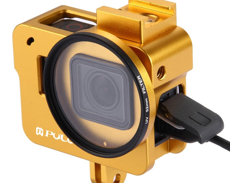 PULUZ Housing Shell CNC Aluminum Alloy Protective Cage with 52mm UV Lens for GoPro HERO(2018) /7 Black /6 /5, For HERO6 /5 No Frame UK Stock, For HERO6 /5 No Frame US Stock, For HERO6 /5 No Frame AE Stock, For HERO6 /5 No Frame, For HERO5/6 No Frame