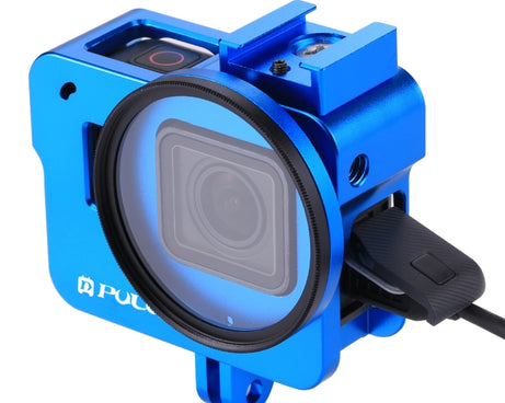 PULUZ Housing Shell CNC Aluminum Alloy Protective Cage with 52mm UV Lens for GoPro HERO(2018) /7 Black /6 /5, For HERO6 /5 No Frame UK Stock, For HERO6 /5 No Frame US Stock, For HERO6 /5 No Frame AE Stock, For HERO6 /5 No Frame, For HERO5/6 No Frame