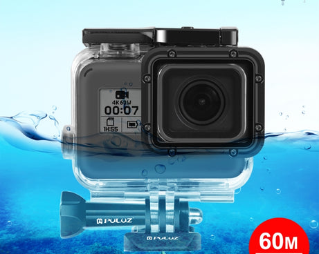 PULUZ for GoPro HERO(2018) / HERO7 Black /6 /5 60m Underwater Waterproof Housing Diving Protective Case with Buckle Basic Mount & Screw, For HERO5