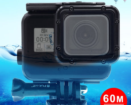 PULUZ 60m Waterproof Housing Protective Case for GoPro HERO(2018) / HERO7 Black /6 /5, with Buckle Basic Mount & Screw, No Need to Remove Lens, 2 in 1 for HERO5, 2 in 1 for HERO5 (AE)