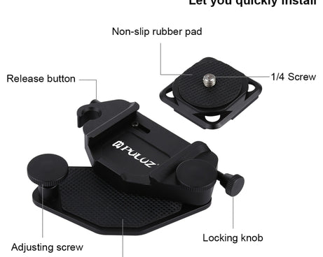PULUZ Capture Camera Clip CNC Aluminum Alloy Quick Release Clip with Plate