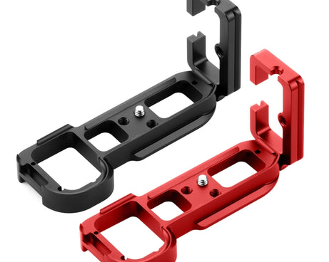 PULUZ 1/4 inch Vertical Shoot Quick Release L Plate Bracket Base Holder for Sony A7R / A7 / A7S, For Sony A7R (Black), For Sony A7R (Red)