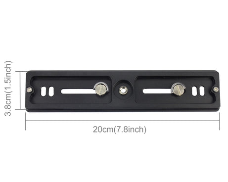 PULUZ 200mm Length PU-200 Aluminum-magnesium Alloy Quick Release Plate QR Clamp for Benro B3 / J2 /J3 Tripod Ball Head