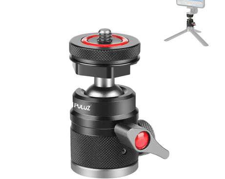 PULUZ Aluminum Alloy Ball Head Tripod Mount with Cold Shoe Base, Cold Shoe Ball Head