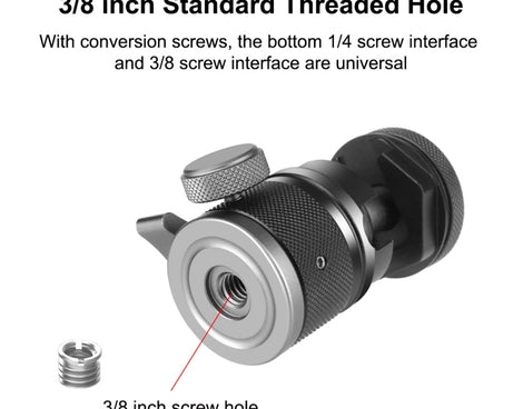 PULUZ Aluminum Alloy Ball Head Tripod Mount with Cold Shoe Base, Cold Shoe Ball Head