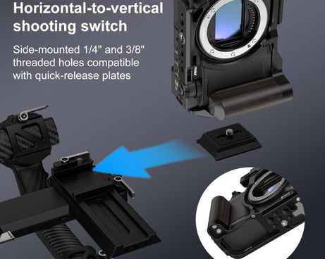 For Nikon ZR PULUZ Wood Handle Metal Camera Cage Expansion Frame, For Nikon ZR Cage